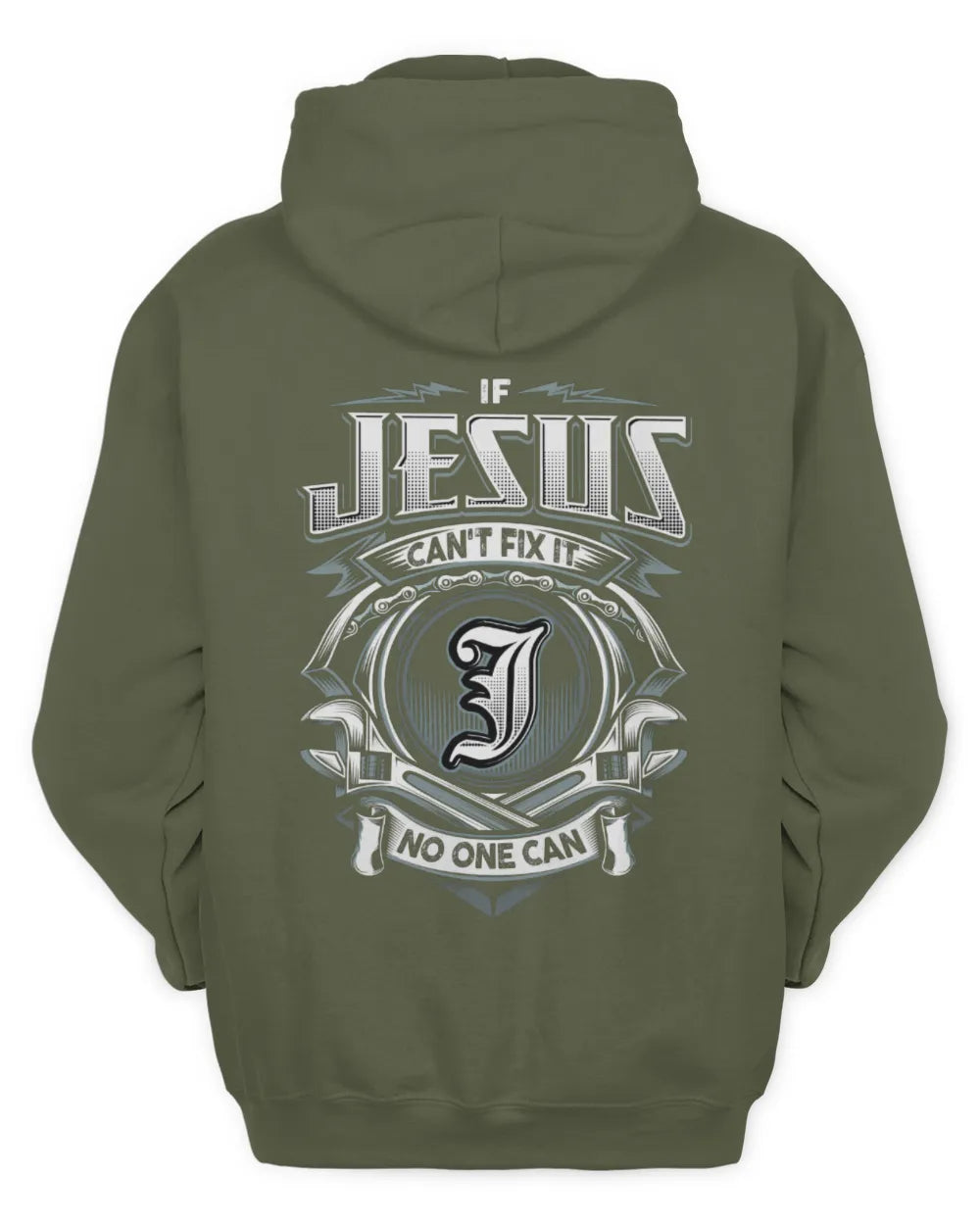 JESUS AP81-K4-626 - Personalized Ahmed Quote Apparel “If Ahmed Can't Fix It, No One Can” - Unisex Hoodie - Military Green