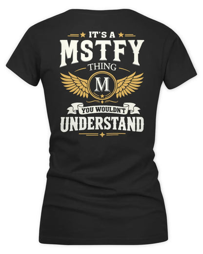MSTFY KT06-M008 It’s a [NAME] Thing – You Wouldn’t Understand | Personalized Vintage T-Shirt - Women's V-Neck T-Shirt - Black