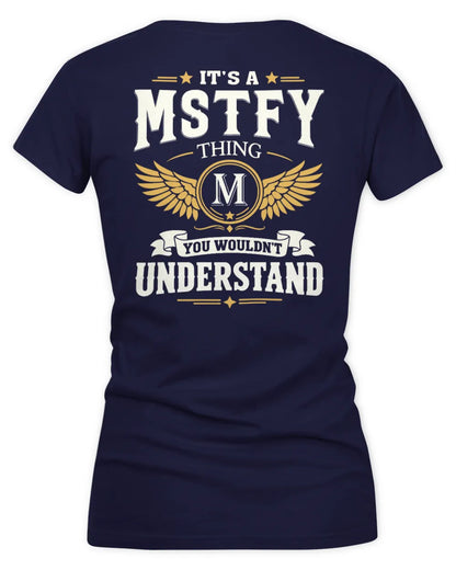 MSTFY KT06-M008 It’s a [NAME] Thing – You Wouldn’t Understand | Personalized Vintage T-Shirt - Women's V-Neck T-Shirt - Navy