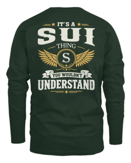 SUI KT06-M008 It’s a [NAME] Thing – You Wouldn’t Understand | Personalized Vintage T-Shirt - Men's Long Sleeved T-Shirt - Forest Green