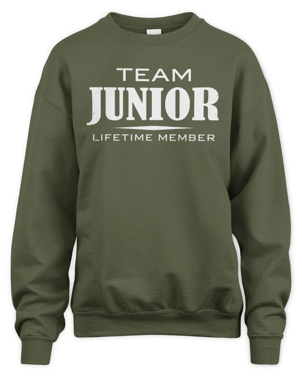 JUNIOR BL62-K4-128 - Personalized “Team NAME Lifetime Member” - Unisex Sweatshirt - Military Green