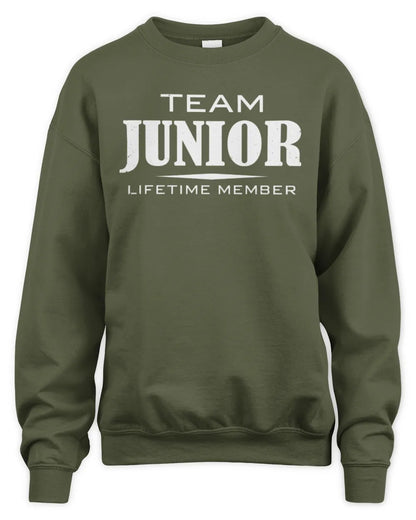 JUNIOR BL62-K4-128 - Personalized “Team NAME Lifetime Member” - Unisex Sweatshirt - Military Green