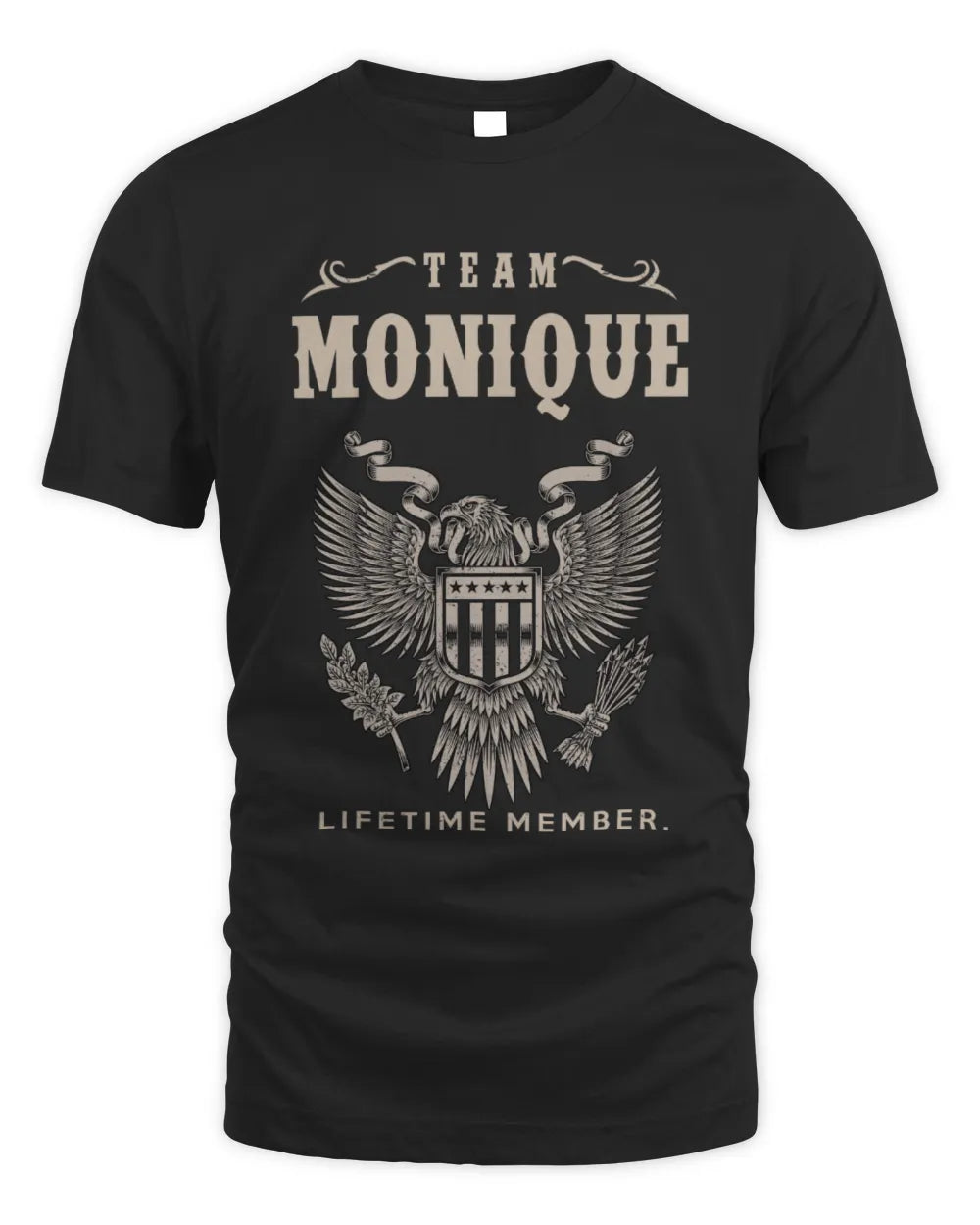 MONIQUE TP06-K82 – Personalized Classic Style Apparel “Team NAME Lifetime Member” - Unisex Standard T-Shirt - Black