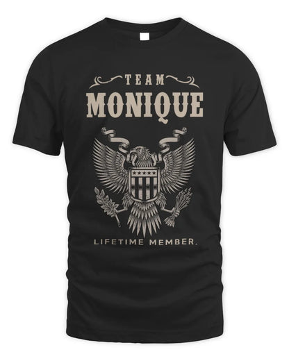MONIQUE TP06-K82 – Personalized Classic Style Apparel “Team NAME Lifetime Member” - Unisex Standard T-Shirt - Black