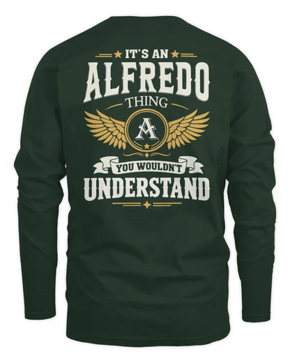 ALFREDO KT06-M008 It’s a [NAME] Thing – You Wouldn’t Understand | Personalized Vintage T-Shirt - Men's Long Sleeved T-Shirt - Forest Green