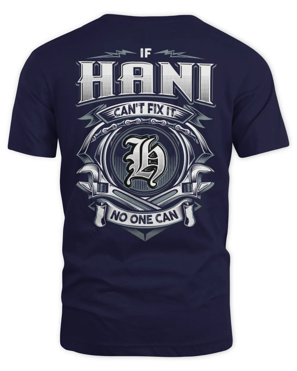 HANI AP81-K4-626 - Personalized Ahmed Quote Apparel “If Ahmed Can't Fix It, No One Can” - Unisex Standard T-Shirt - Navy