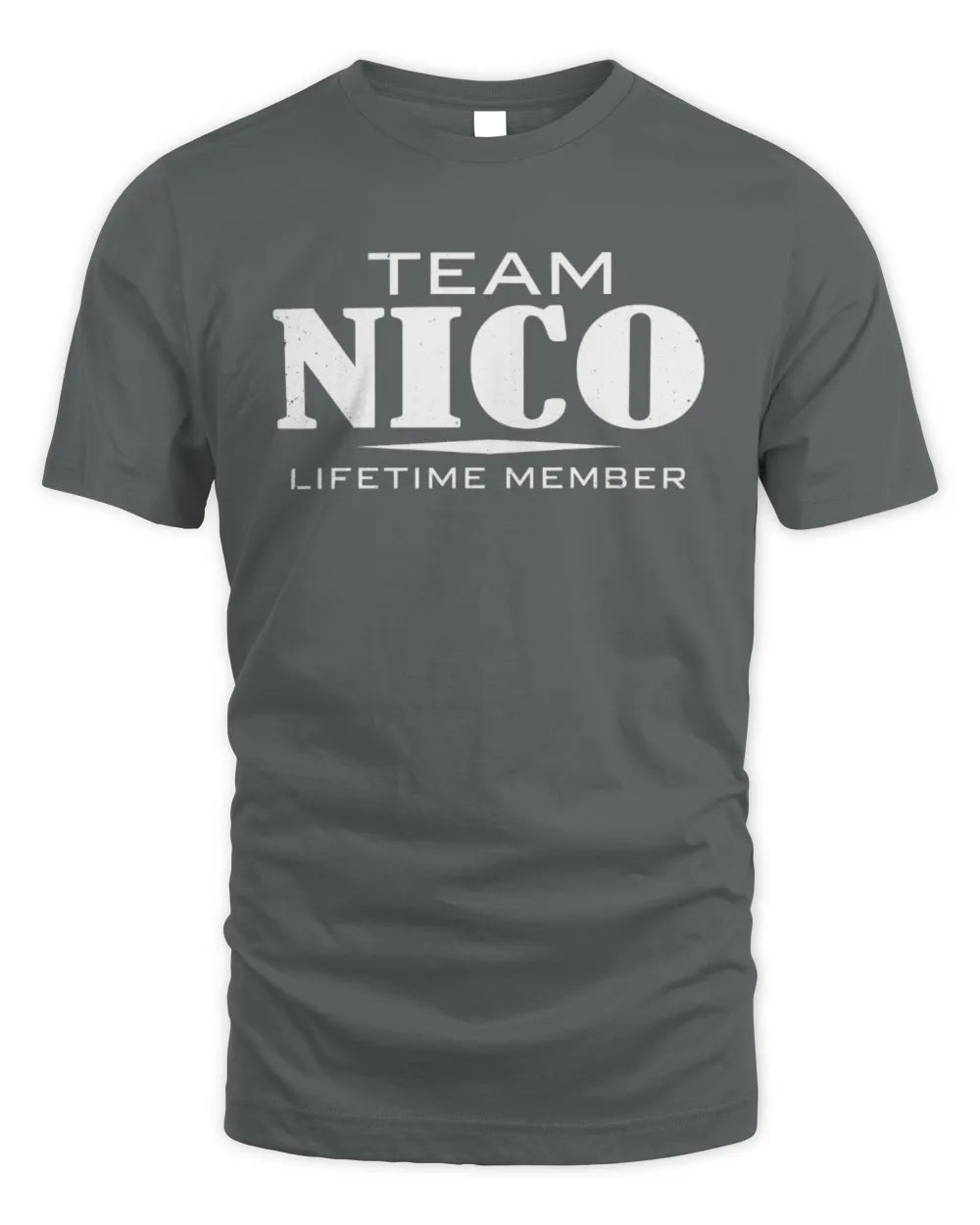 NICO BL62-K4-128 - Personalized “Team NAME Lifetime Member” - Unisex Standard T-Shirt - Charcoal