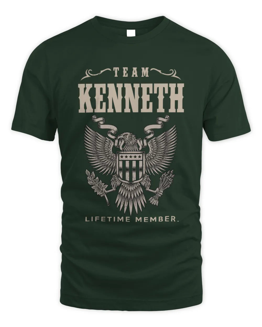 KENNETH TP06-K82 – Personalized Classic Style Apparel “Team NAME Lifetime Member” - Unisex Standard T-Shirt - Forest Green