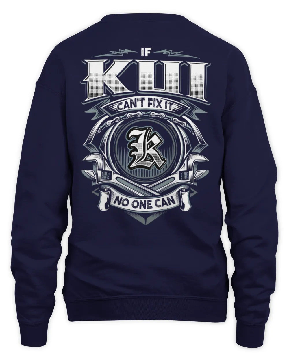 KUI AP81-K4-626 - Personalized Ahmed Quote Apparel “If Ahmed Can't Fix It, No One Can” - Unisex Sweatshirt - Navy