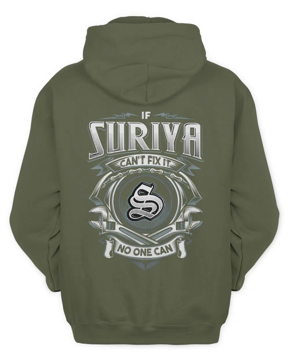 SURIYA AP81-K4-626 - Personalized Ahmed Quote Apparel “If Ahmed Can't Fix It, No One Can” - Unisex Hoodie - Military Green