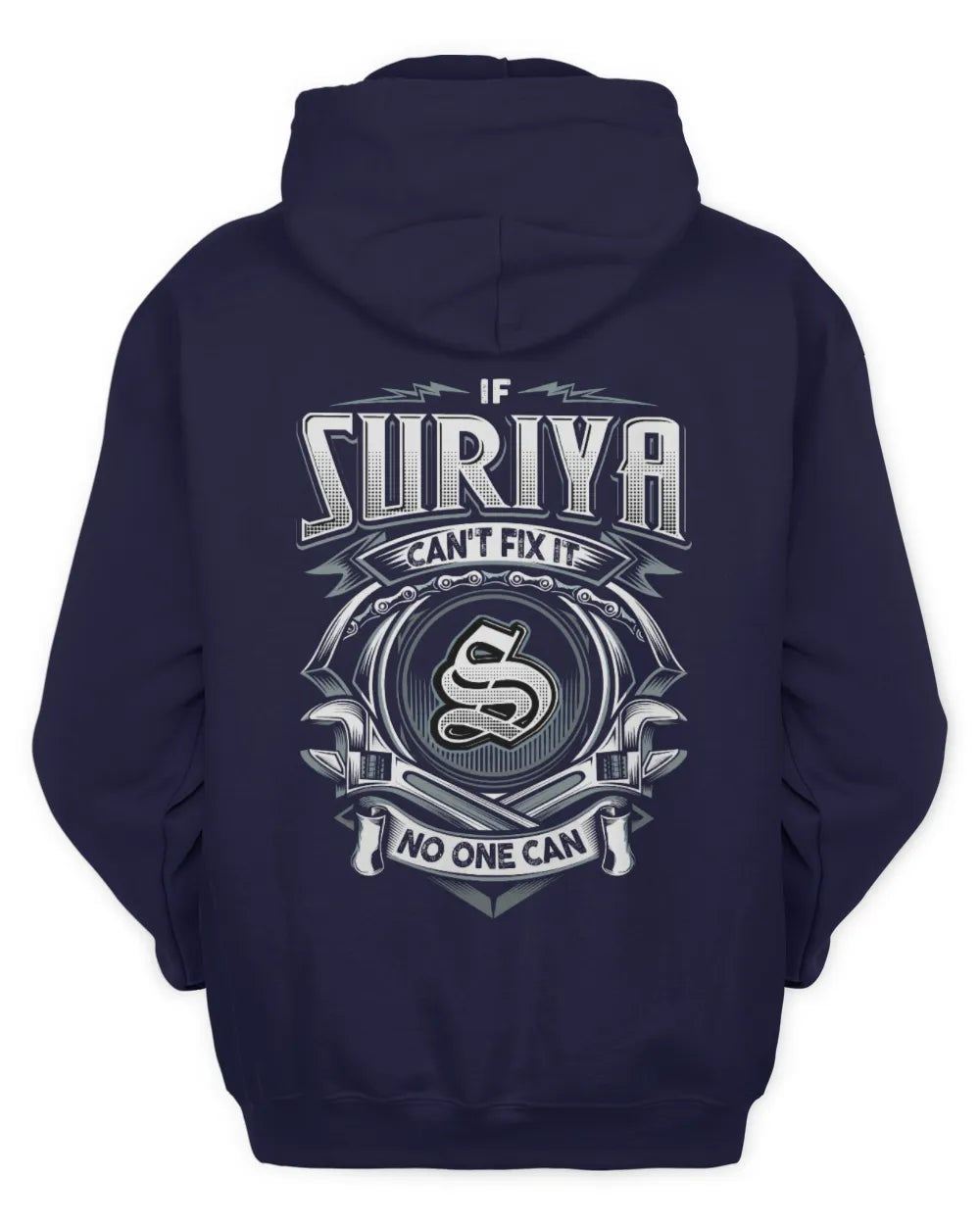 SURIYA AP81-K4-626 - Personalized Ahmed Quote Apparel “If Ahmed Can't Fix It, No One Can” - Unisex Hoodie - Navy