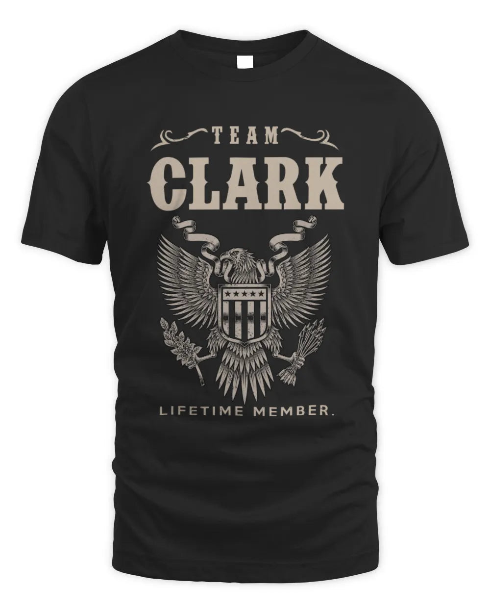 CLARK TP06-K82 – Personalized Classic Style Apparel “Team NAME Lifetime Member” - Unisex Standard T-Shirt - Black