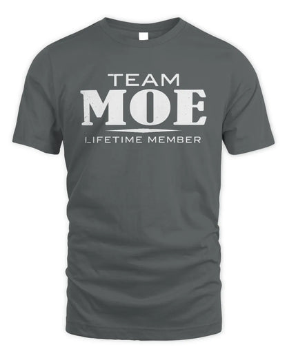 MOE BL62-K4-128 - Personalized “Team NAME Lifetime Member” - Unisex Standard T-Shirt - Charcoal