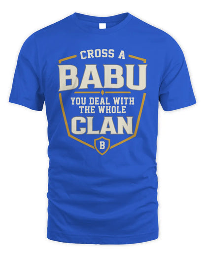 BABU NT1-K008 Cross A/An NAME, You Deal With the Whole Clan | Personalized Vintage T-Shirt - Unisex Standard T-Shirt - Royal