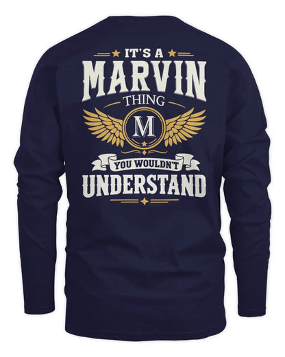 MARVIN KT06-M008 It’s a [NAME] Thing – You Wouldn’t Understand | Personalized Vintage T-Shirt - Men's Long Sleeved T-Shirt - Navy