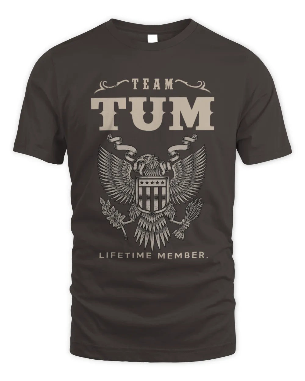 TUM TP06-K82 – Personalized Classic Style Apparel “Team NAME Lifetime Member” - Unisex Standard T-Shirt - Dark Chocolate