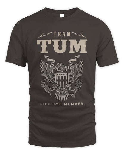 TUM TP06-K82 – Personalized Classic Style Apparel “Team NAME Lifetime Member” - Unisex Standard T-Shirt - Dark Chocolate