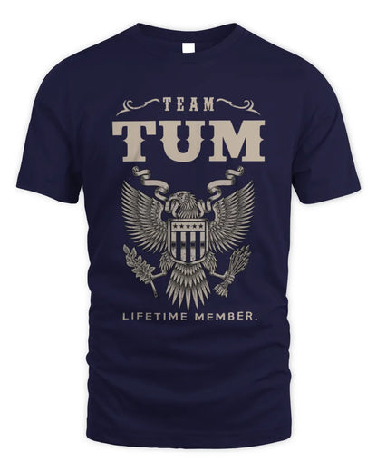 TUM TP06-K82 – Personalized Classic Style Apparel “Team NAME Lifetime Member” - Unisex Standard T-Shirt - Navy