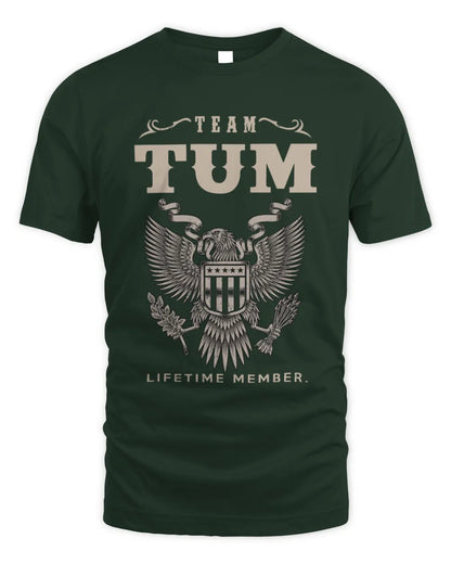 TUM TP06-K82 – Personalized Classic Style Apparel “Team NAME Lifetime Member” - Unisex Standard T-Shirt - Forest Green