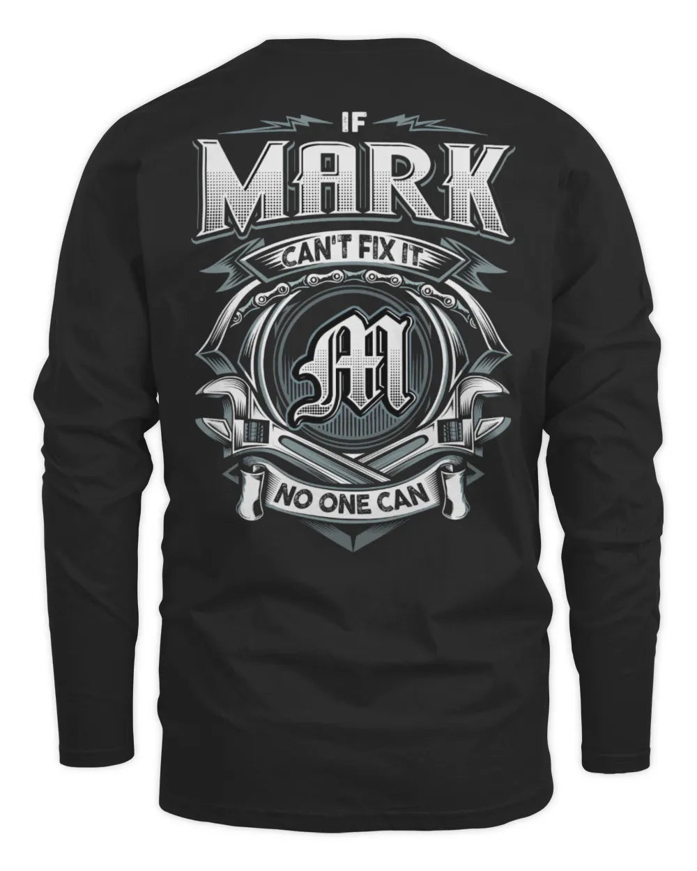 MARK AP81-K4-626 - Personalized Ahmed Quote Apparel “If Ahmed Can't Fix It, No One Can” - Men's Long Sleeved T-Shirt - Black