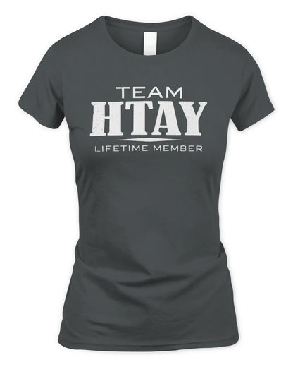 HTAY BL62-K4-128 - Personalized “Team NAME Lifetime Member” - Women's Standard T-Shirt - Charcoal