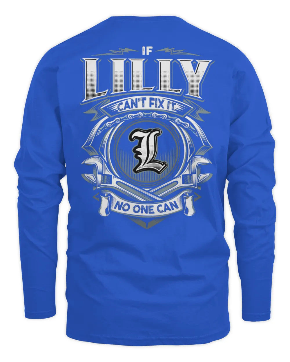 LILLY AP81-K4-626 - Personalized Ahmed Quote Apparel “If Ahmed Can't Fix It, No One Can” - Men's Long Sleeved T-Shirt - Royal