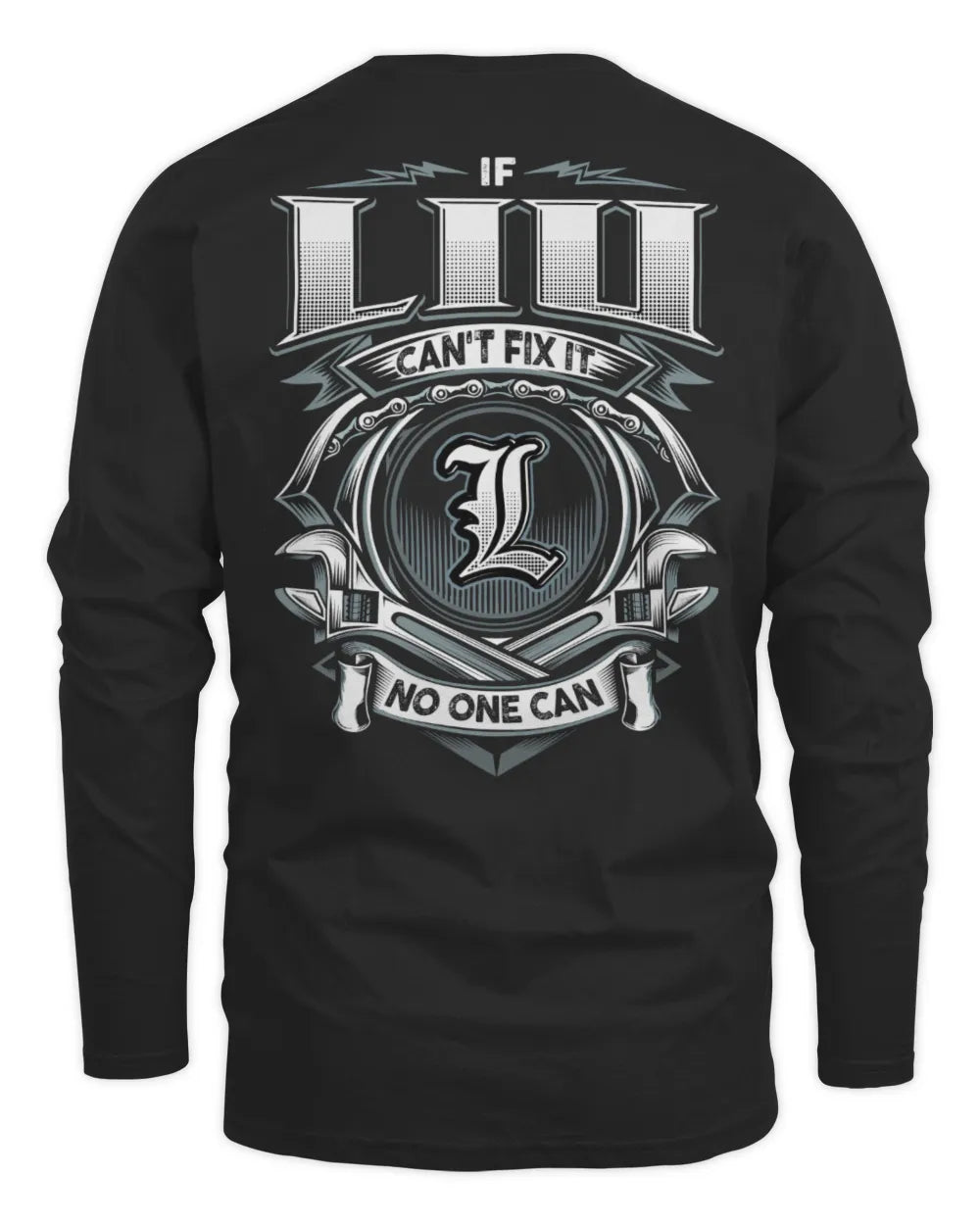 LIU AP81-K4-626 - Personalized Ahmed Quote Apparel “If Ahmed Can't Fix It, No One Can” - Men's Long Sleeved T-Shirt - Black