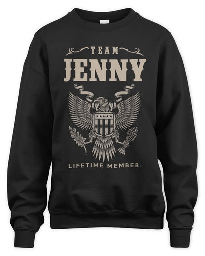 JENNY TP06-K82 – Personalized Classic Style Apparel “Team NAME Lifetime Member” - Unisex Sweatshirt - Black