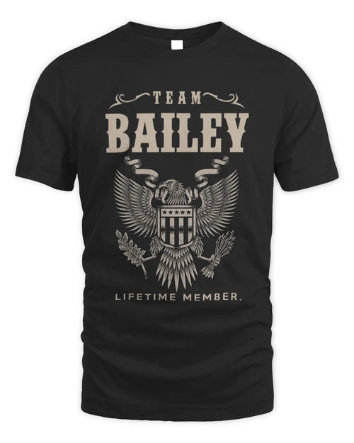 BAILEY TP06-K82 – Personalized Classic Style Apparel “Team NAME Lifetime Member” - Unisex Standard T-Shirt - Black