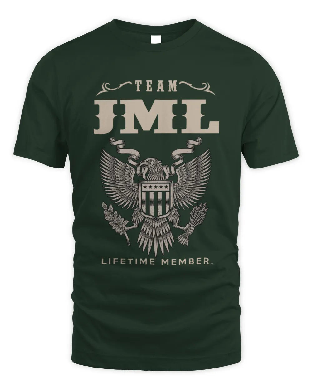 JML TP06-K82 – Personalized Classic Style Apparel “Team NAME Lifetime Member” - Unisex Standard T-Shirt - Forest Green