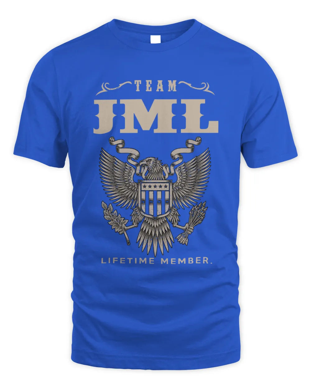 JML TP06-K82 – Personalized Classic Style Apparel “Team NAME Lifetime Member” - Unisex Standard T-Shirt - Royal