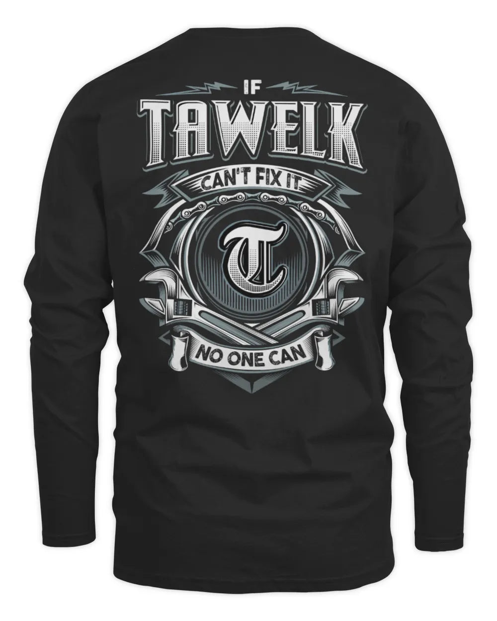 TAWELK AP81-K4-626 - Personalized Ahmed Quote Apparel “If Ahmed Can't Fix It, No One Can” - Men's Long Sleeved T-Shirt - Black