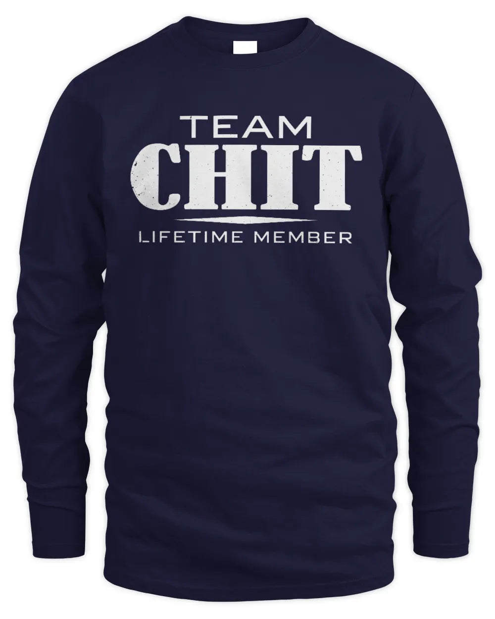 CHIT BL62-K4-128 - Personalized “Team NAME Lifetime Member” - Men's Long Sleeved T-Shirt - Navy