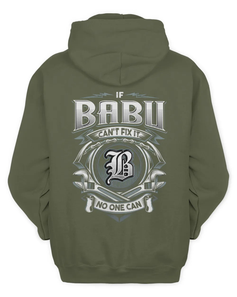 BABU AP81-K4-626 - Personalized Ahmed Quote Apparel “If Ahmed Can't Fix It, No One Can” - Unisex Hoodie - Military Green