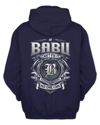 BABU AP81-K4-626 - Personalized Ahmed Quote Apparel “If Ahmed Can't Fix It, No One Can” - Unisex Hoodie - Navy
