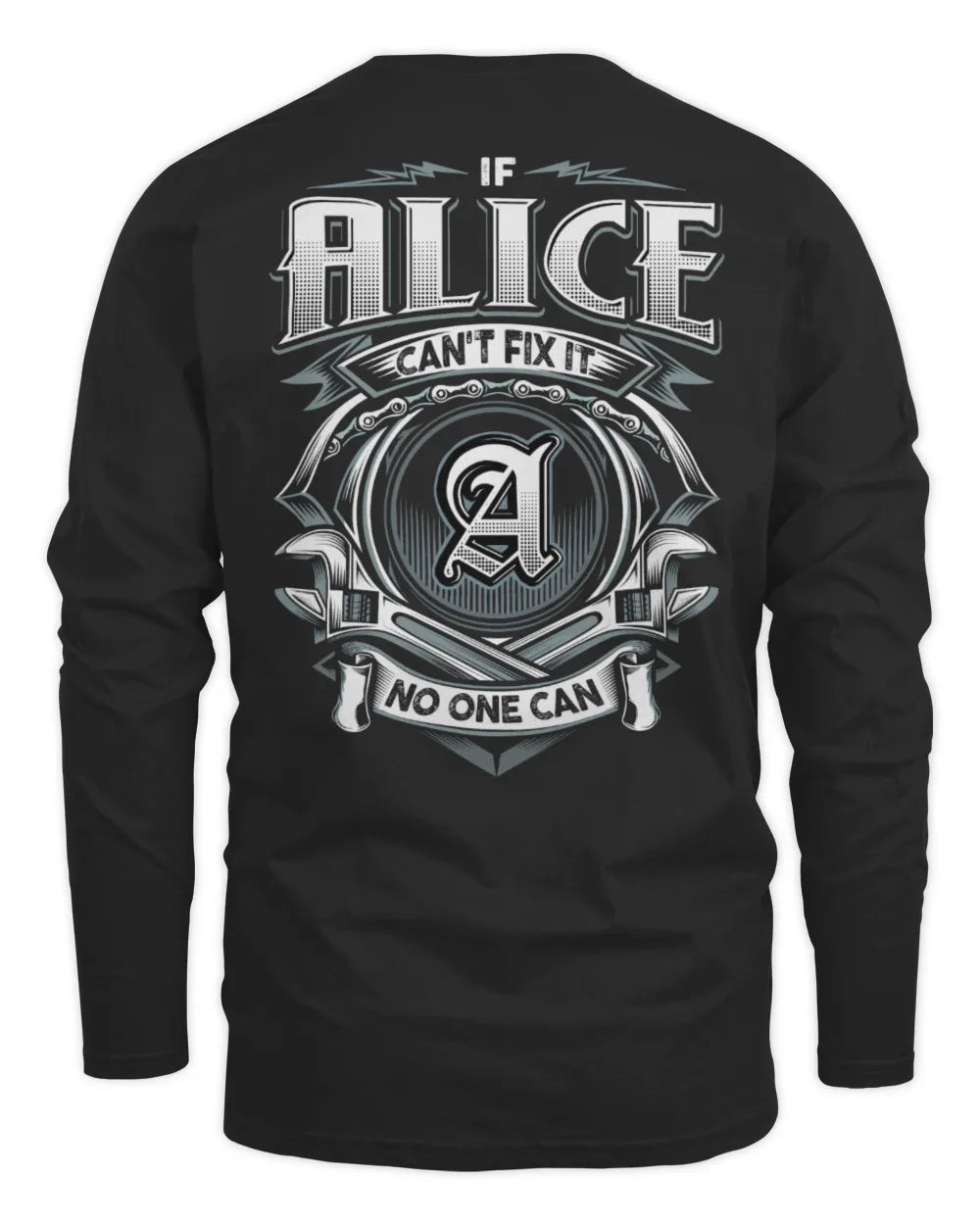 ALICE AP81-K4-626 - Personalized Ahmed Quote Apparel “If Ahmed Can't Fix It, No One Can” - Men's Long Sleeved T-Shirt - Black