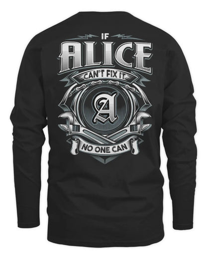 ALICE AP81-K4-626 - Personalized Ahmed Quote Apparel “If Ahmed Can't Fix It, No One Can” - Men's Long Sleeved T-Shirt - Black