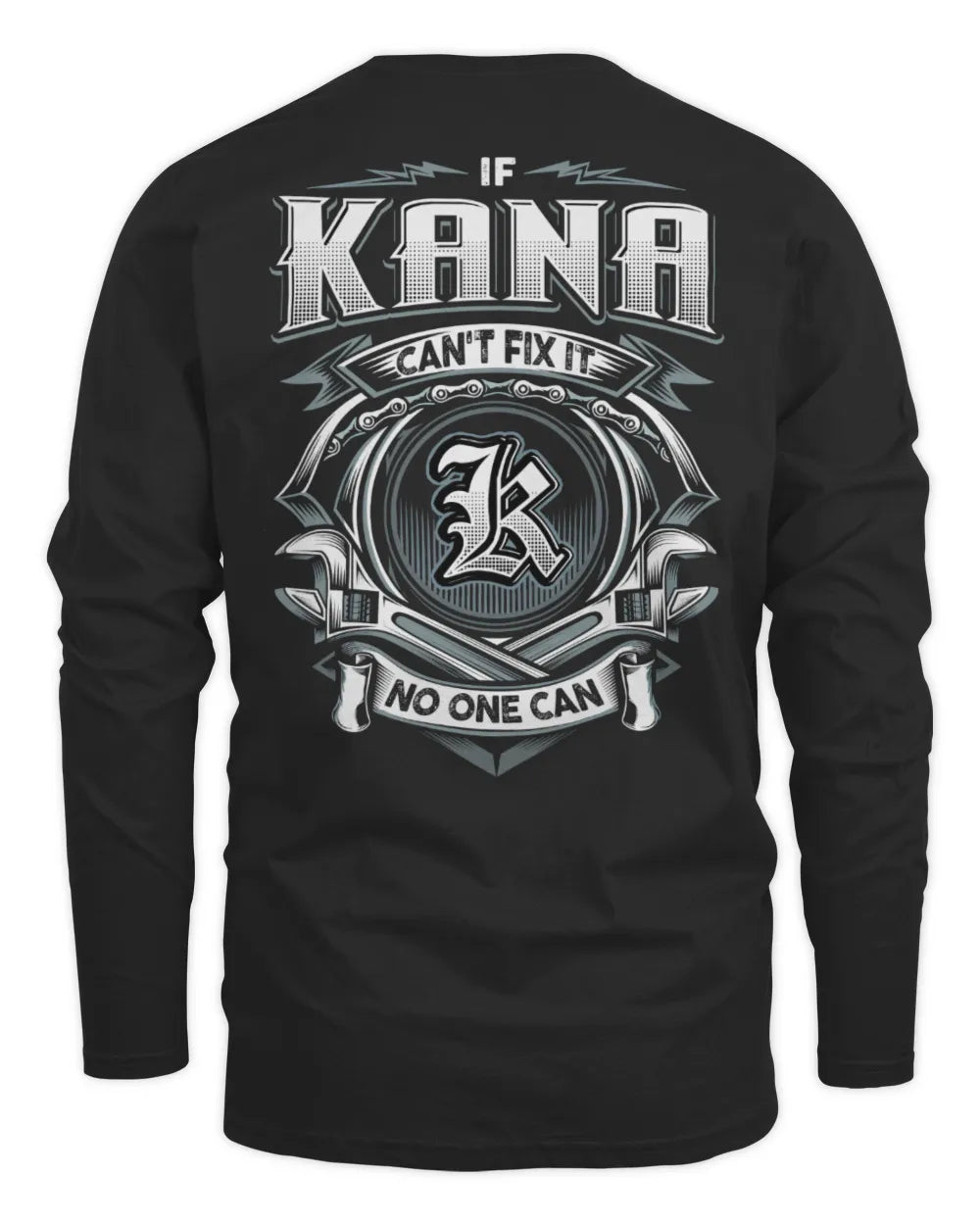 KANA AP81-K4-626 - Personalized Ahmed Quote Apparel “If Ahmed Can't Fix It, No One Can” - Men's Long Sleeved T-Shirt - Black