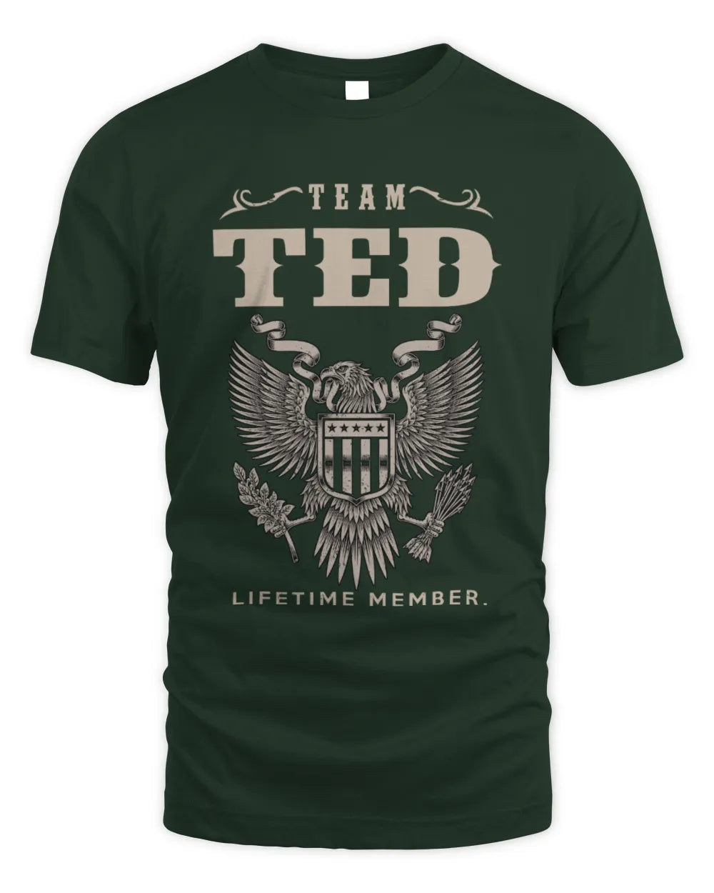 TED TP06-K82 – Personalized Classic Style Apparel “Team NAME Lifetime Member” - Unisex Standard T-Shirt - Forest Green