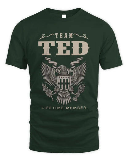 TED TP06-K82 – Personalized Classic Style Apparel “Team NAME Lifetime Member” - Unisex Standard T-Shirt - Forest Green