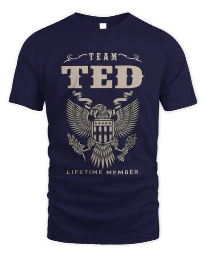 TED TP06-K82 – Personalized Classic Style Apparel “Team NAME Lifetime Member” - Unisex Standard T-Shirt - Navy