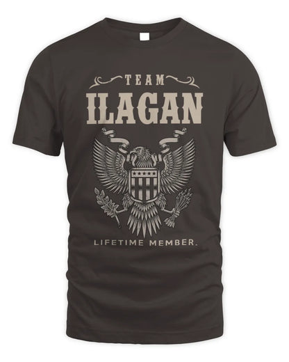ILAGAN TP06-K82 – Personalized Classic Style Apparel “Team NAME Lifetime Member” - Unisex Standard T-Shirt - Dark Chocolate