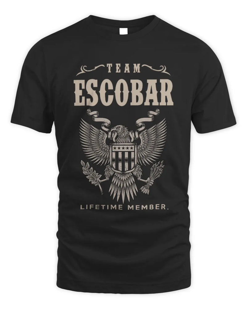 ESCOBAR TP06-K82 – Personalized Classic Style Apparel “Team NAME Lifetime Member” - Unisex Standard T-Shirt - Black