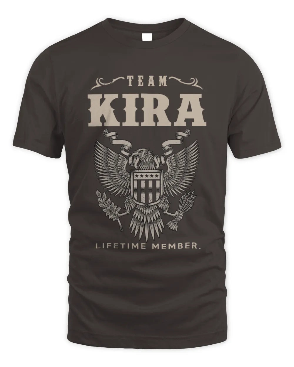 KIRA TP06-K82 – Personalized Classic Style Apparel “Team NAME Lifetime Member” - Unisex Standard T-Shirt - Dark Chocolate