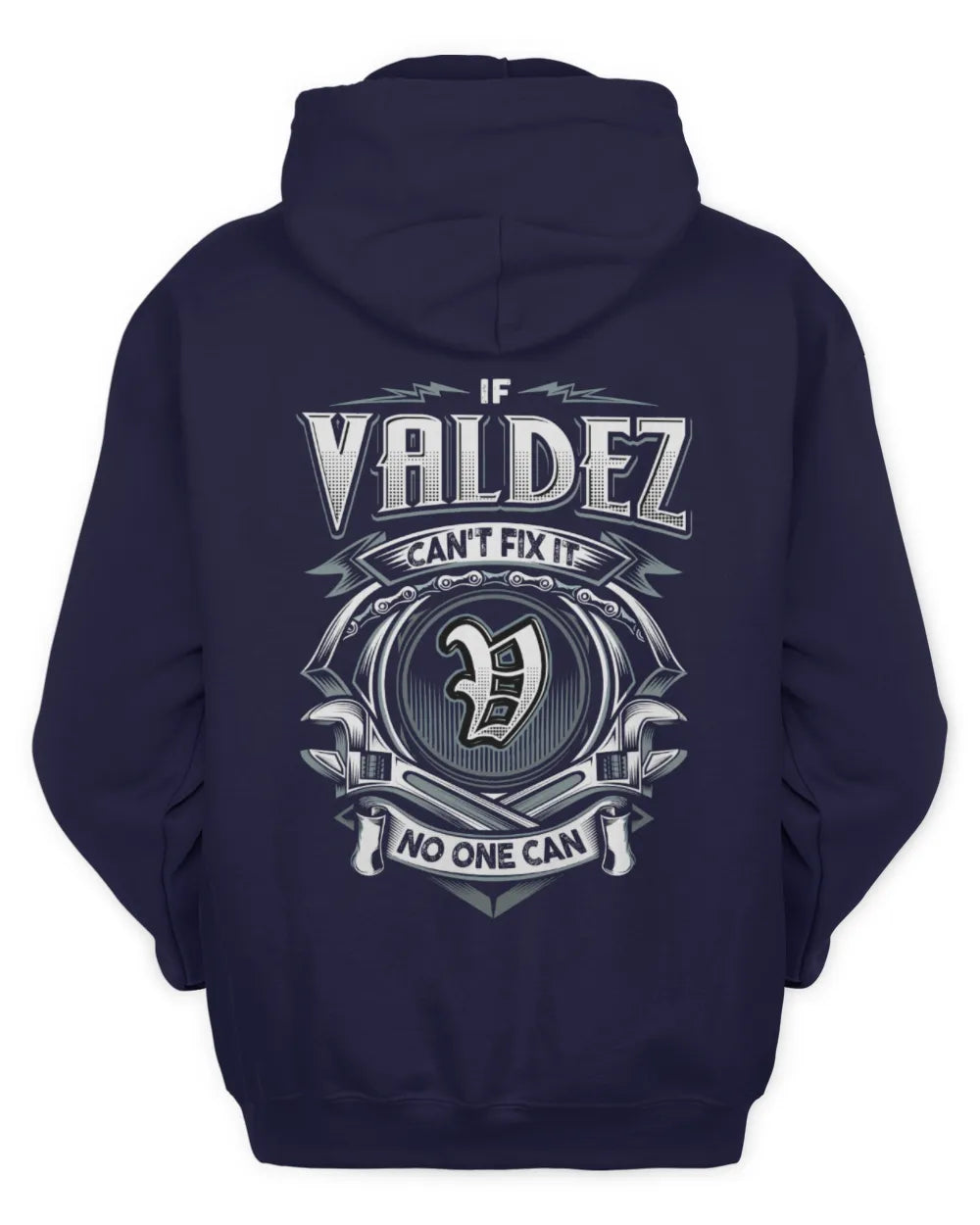 VALDEZ AP81-K4-626 - Personalized Ahmed Quote Apparel “If Ahmed Can't Fix It, No One Can” - Unisex Hoodie - Navy