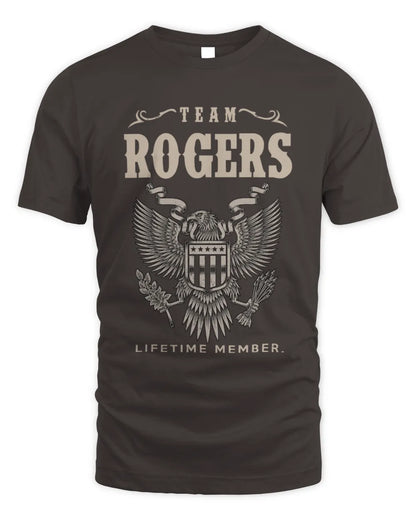 ROGERS TP06-K82 – Personalized Classic Style Apparel “Team NAME Lifetime Member” - Unisex Standard T-Shirt - Dark Chocolate