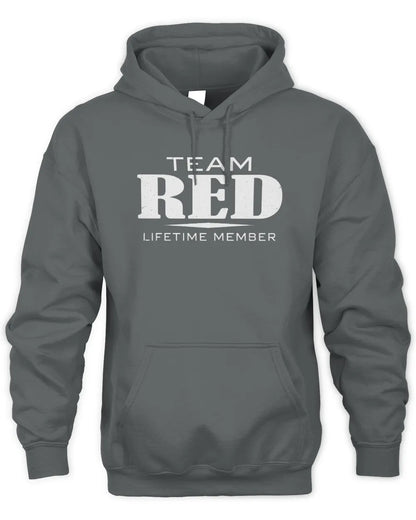 RED BL62-K4-128 - Personalized “Team NAME Lifetime Member” - Unisex Hoodie - Charcoal