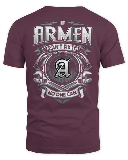 ARMEN AP81-K4-626 - Personalized Ahmed Quote Apparel “If Ahmed Can't Fix It, No One Can” - Unisex Standard T-Shirt - Maroon