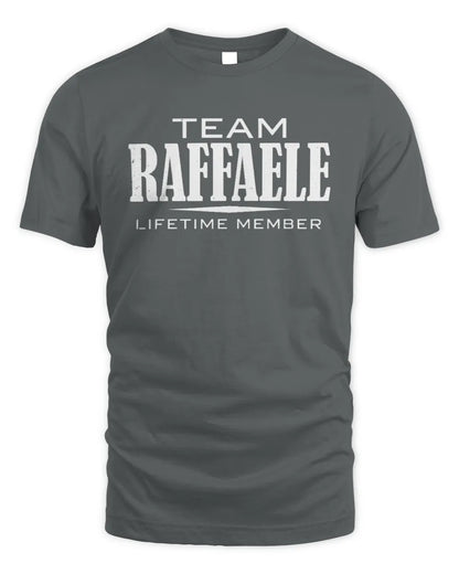 RAFFAELE BL62-K4-128 - Personalized “Team NAME Lifetime Member” - Unisex Standard T-Shirt - Charcoal