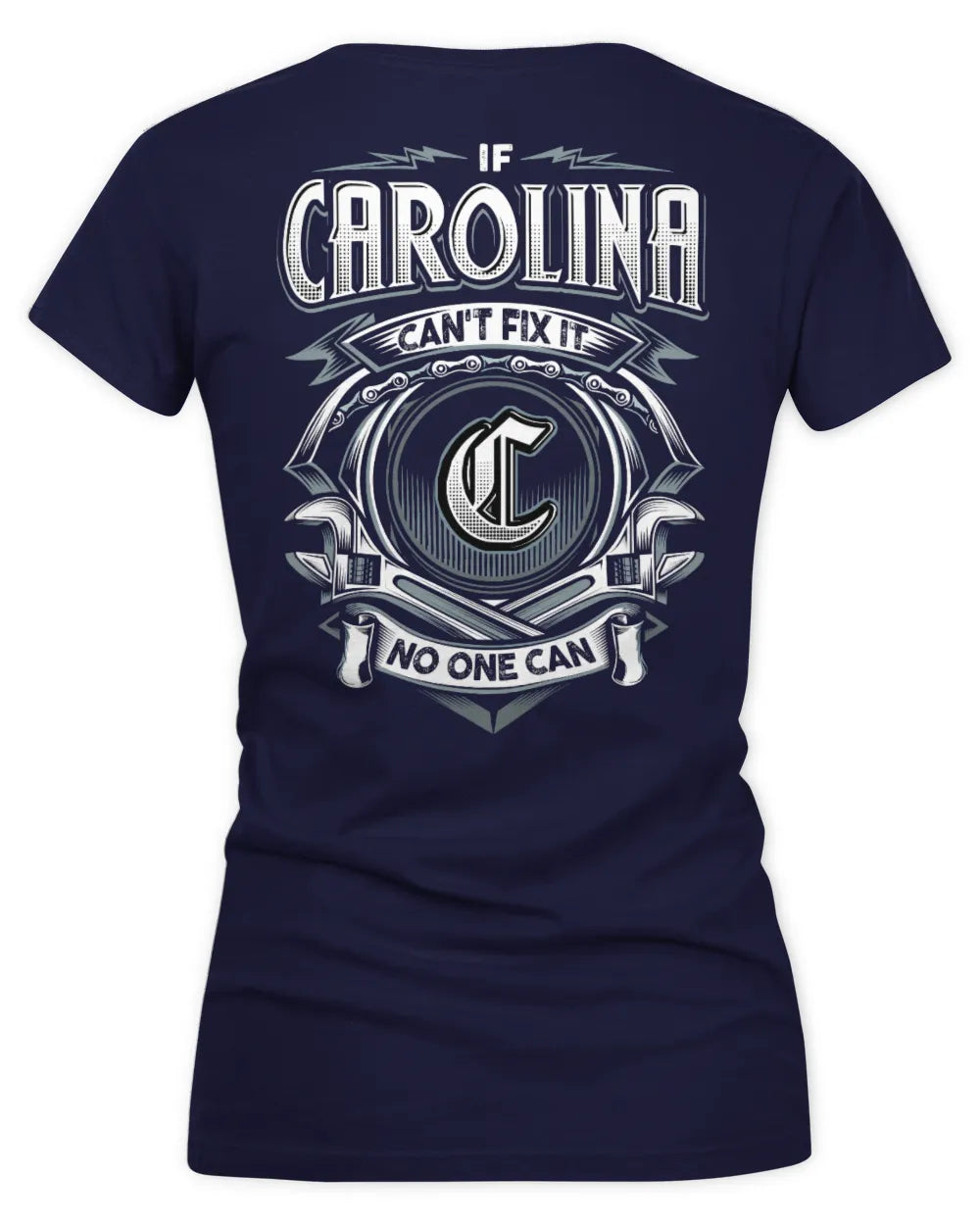 CAROLINA AP81-K4-626 - Personalized Ahmed Quote Apparel “If Ahmed Can't Fix It, No One Can” - Women's V-Neck T-Shirt - Navy